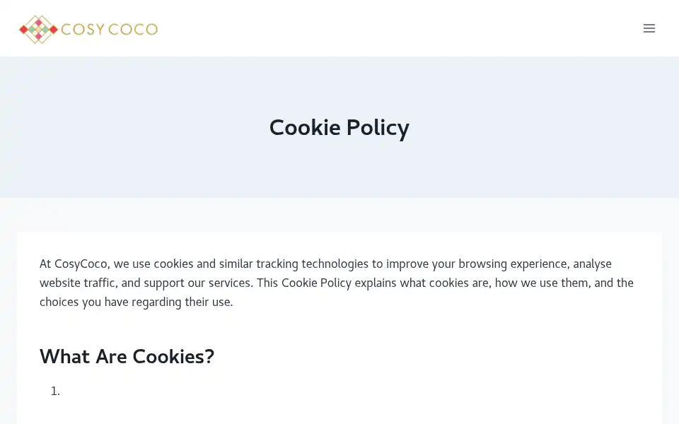 Screenshot of cosycoco.com