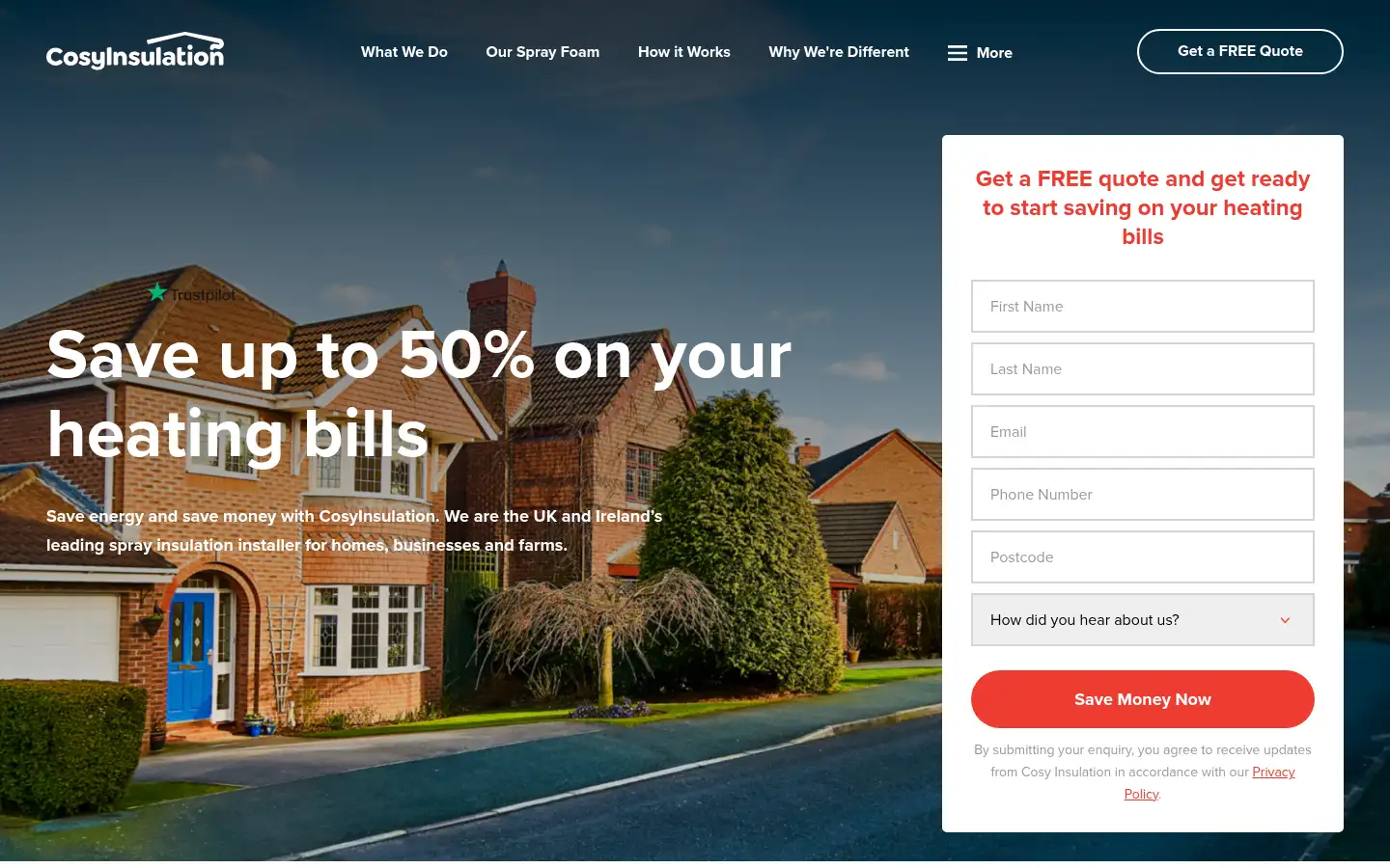 Screenshot of cosyinsulation.co.uk