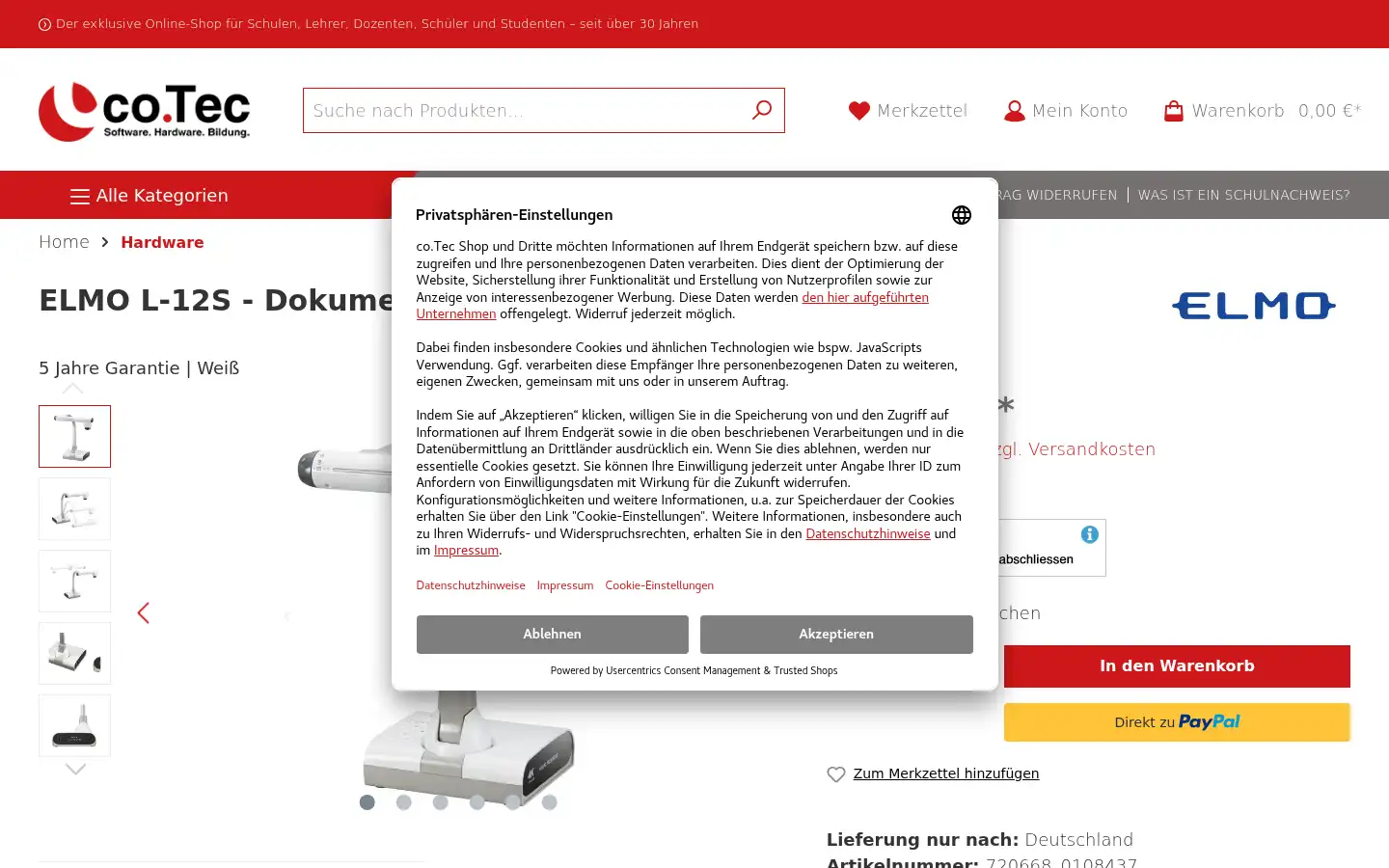 Screenshot of cotec.de