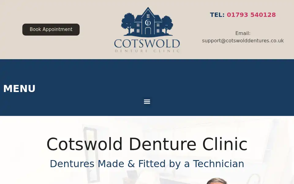 Screenshot of cotswolddentures.co.uk