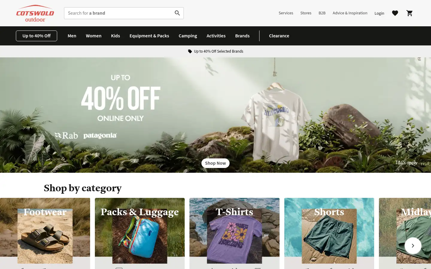 Screenshot of cotswoldoutdoor.com