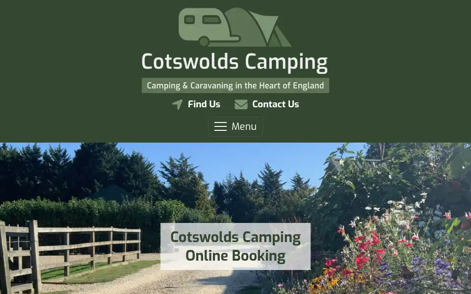 Screenshot of cotswoldscamping.co.uk