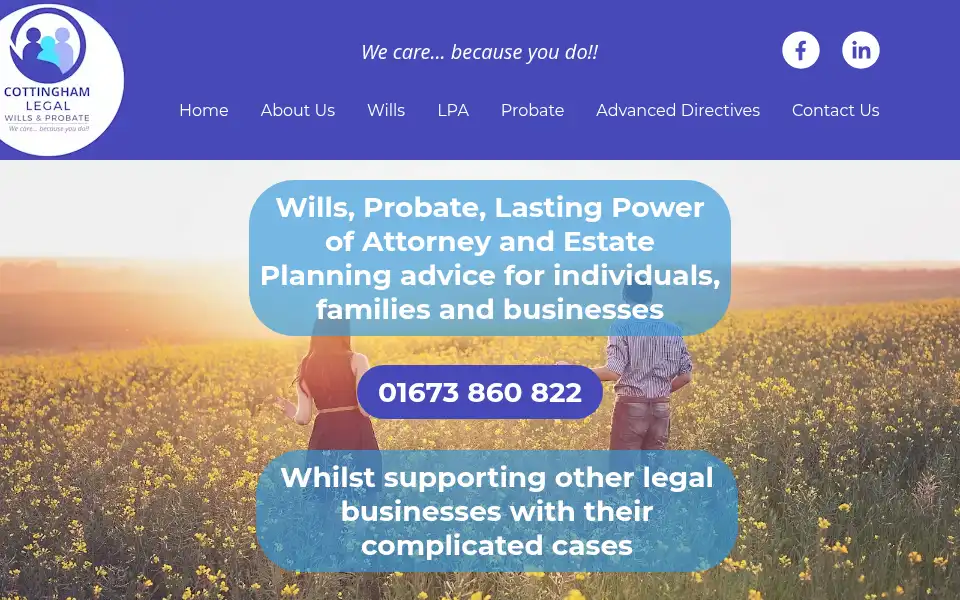 Screenshot of cottinghamlegal.co.uk