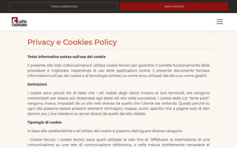 Screenshot of cottocusimano.com