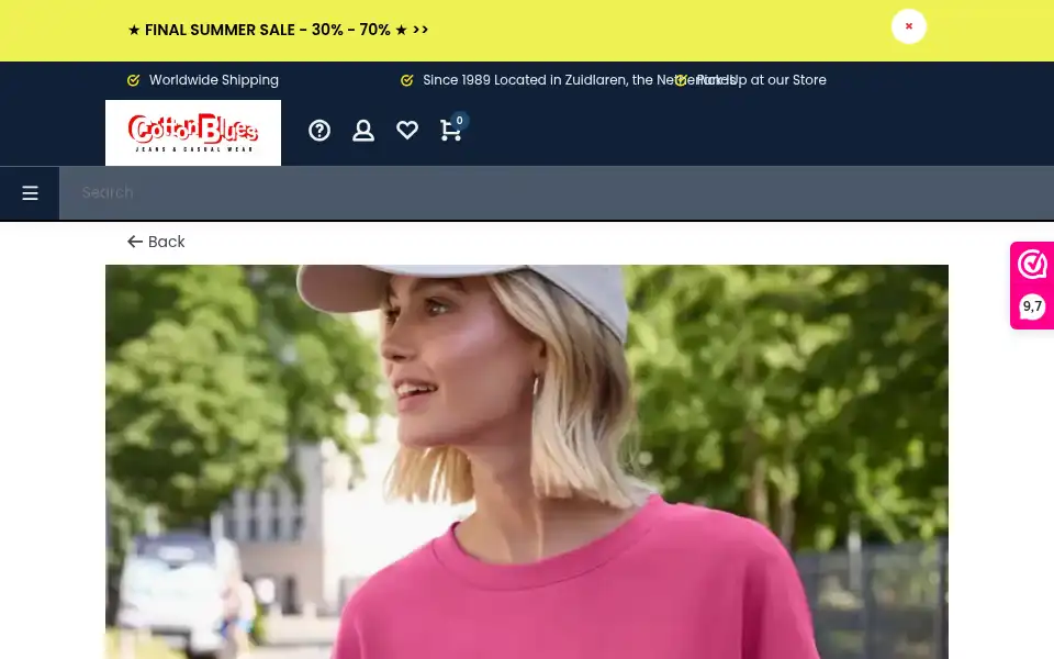 Screenshot of cottonblues.nl