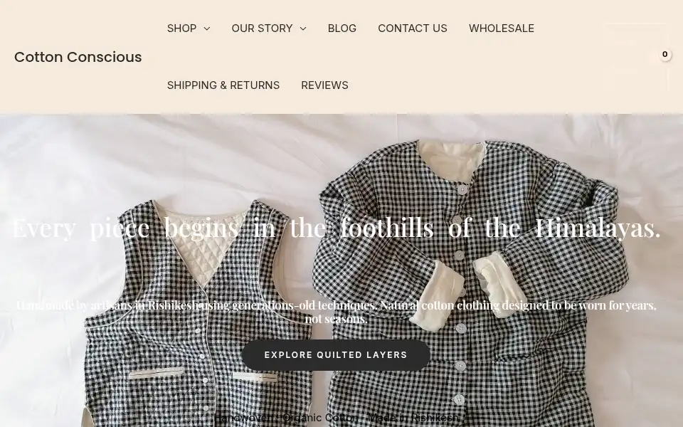Screenshot of cottonconscious.com