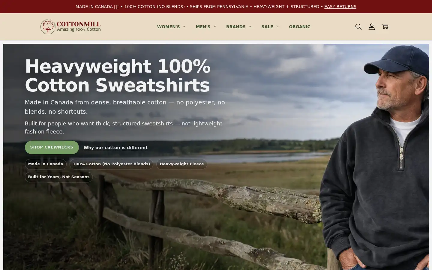 Screenshot of cottonmill.com