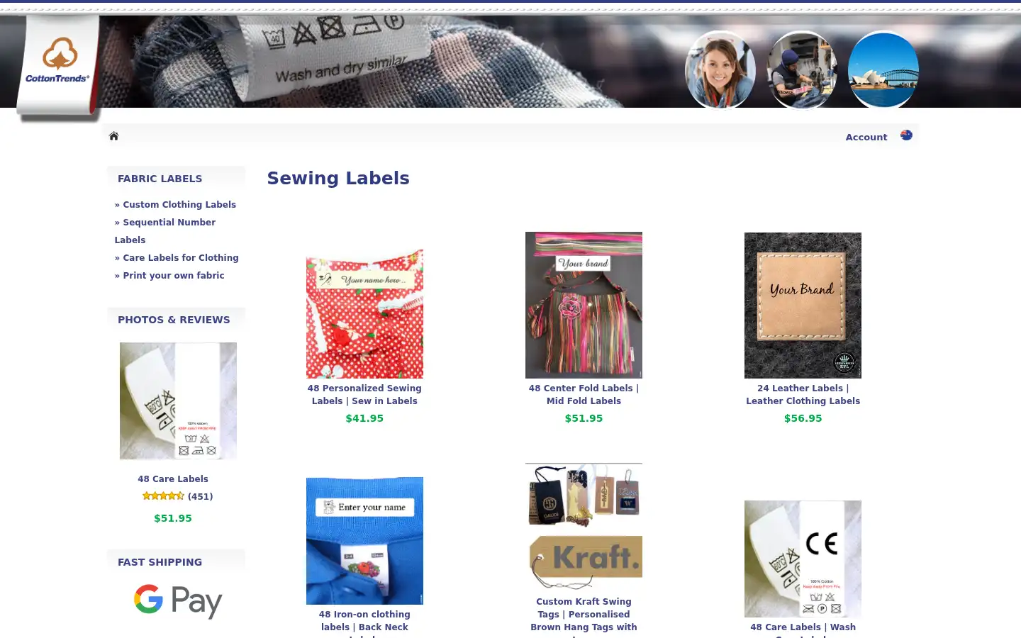 Screenshot of cottontrends.com.au