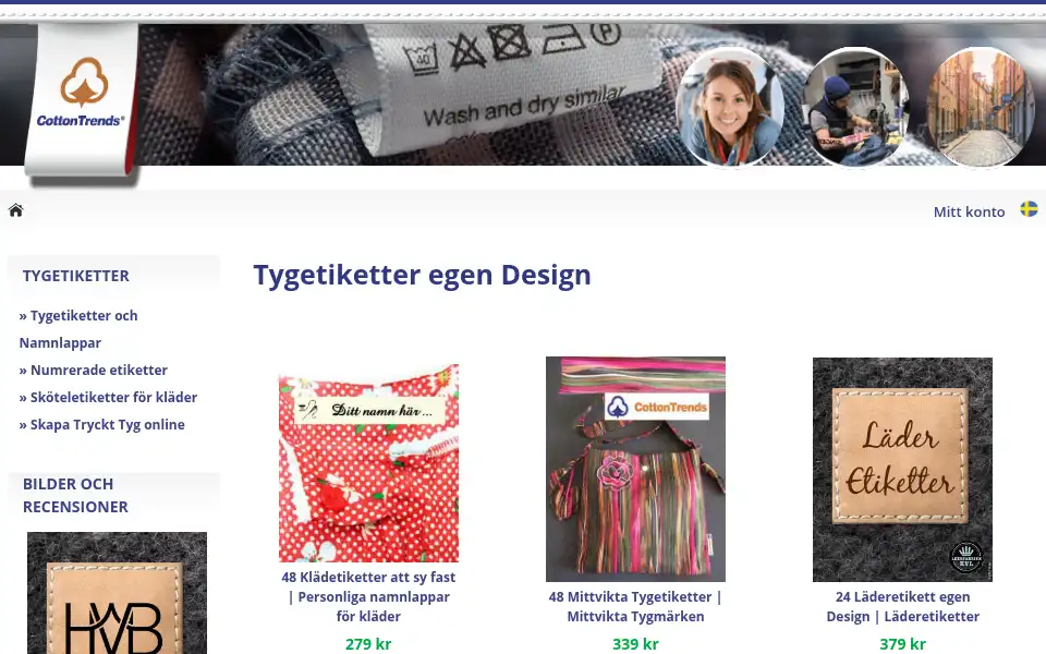 Screenshot of cottontrends.se