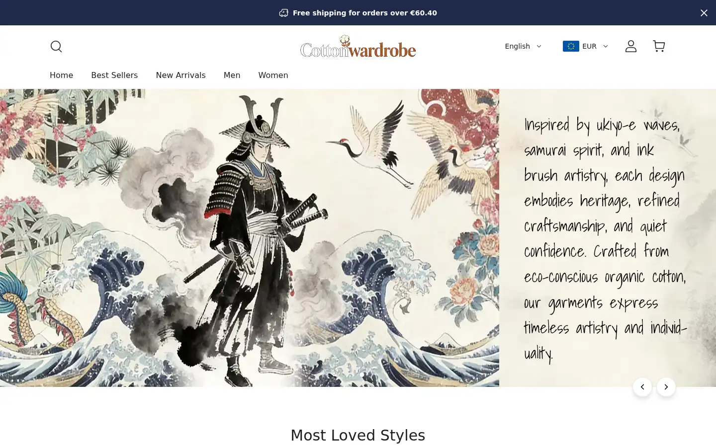 Screenshot of cottonwardrobe.com