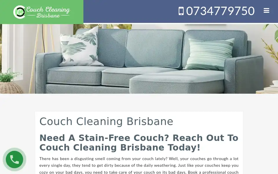 Screenshot of couchcleaningbrisbane.com.au