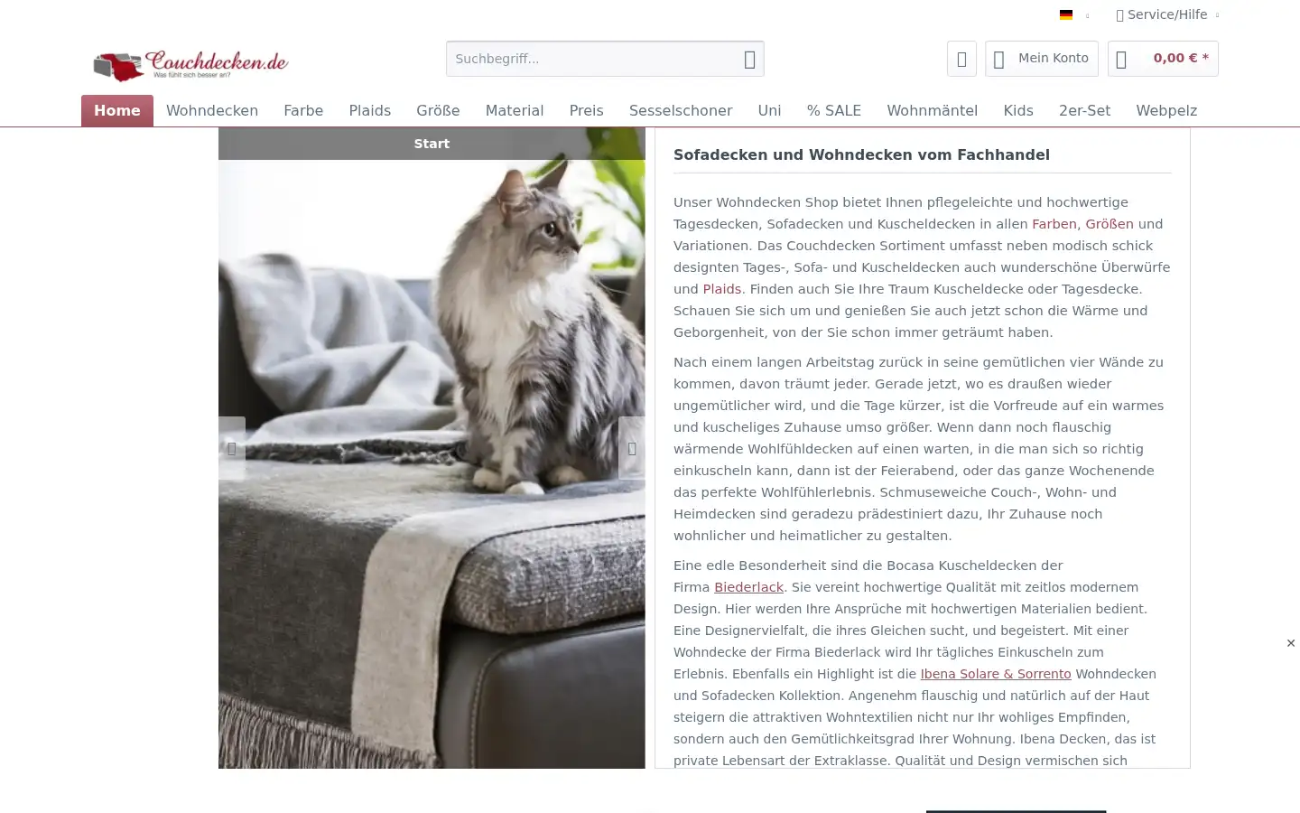 Screenshot of couchdecken.de