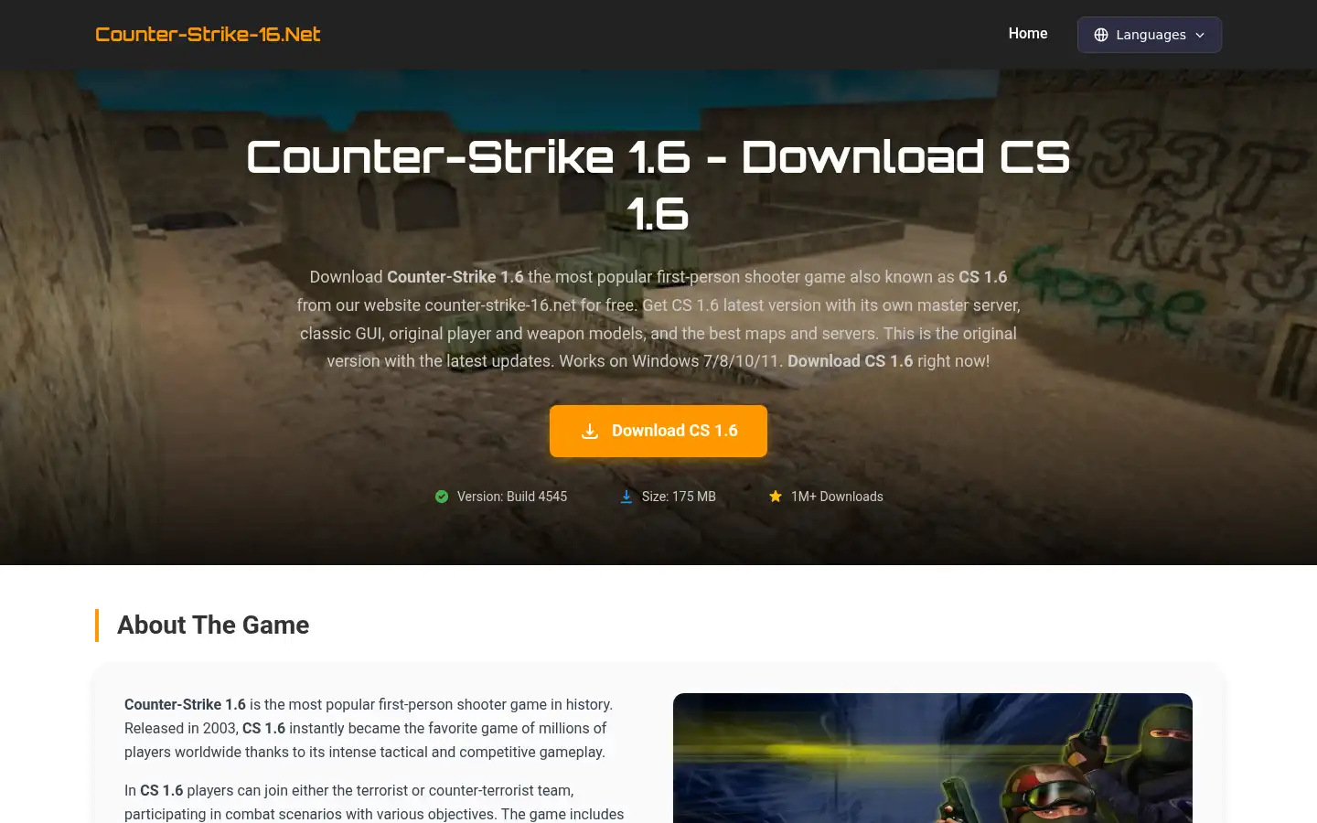 Screenshot of counter-strike-16.net