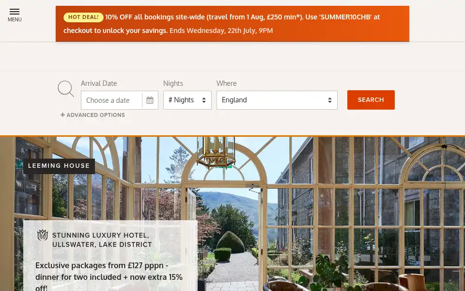 Screenshot of countryhotelbreaks.com