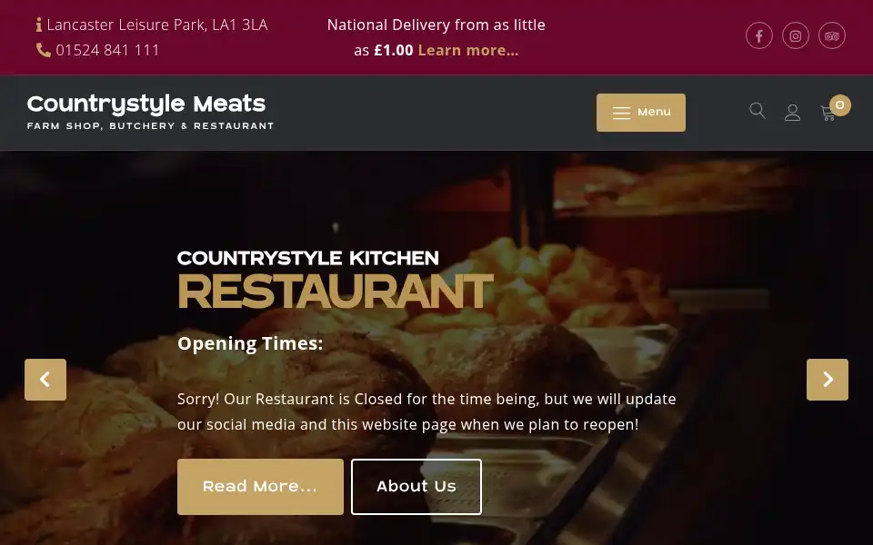 Screenshot of countrystylemeats.co.uk