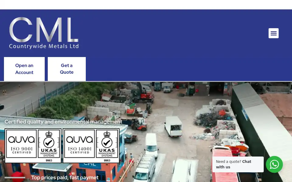 Screenshot of countrywidemetals.com