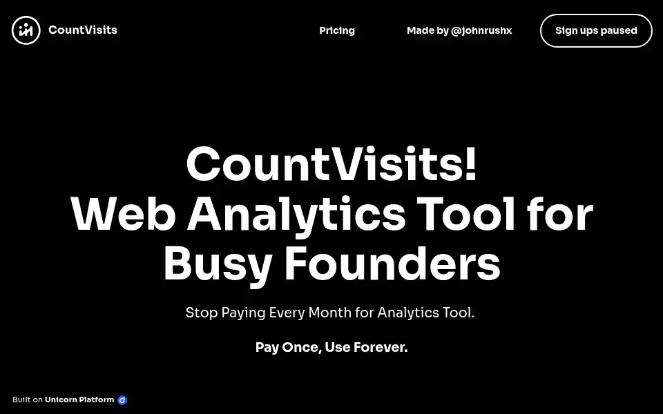 Screenshot of countvisits.com