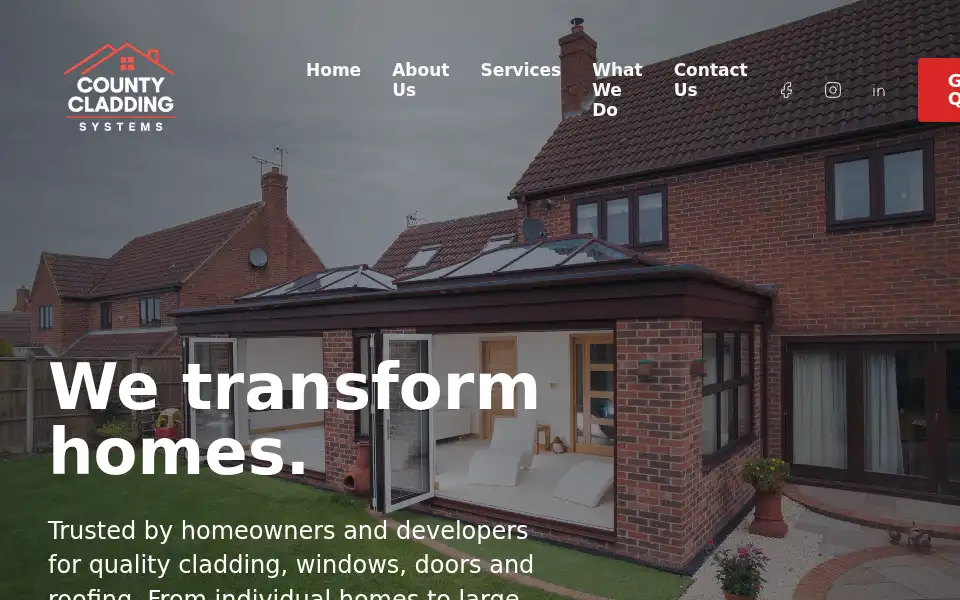 Screenshot of countycladdingsystems.co.uk