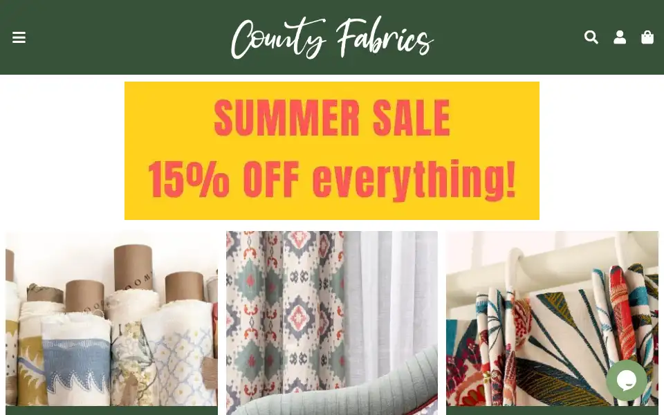 Screenshot of countyfabrics.com