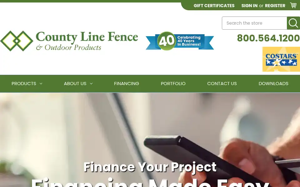 Screenshot of countylinefence.com