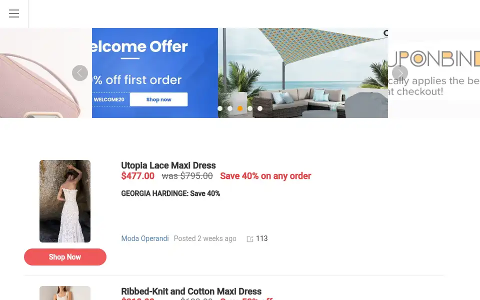Screenshot of couponbind.com