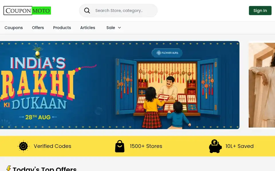 Screenshot of couponmoto.com