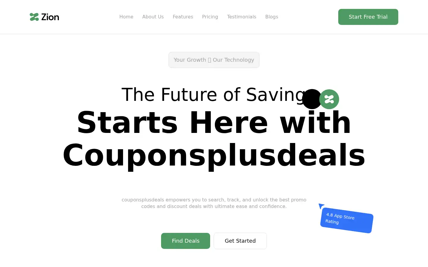 Screenshot of couponsplusdeals.com