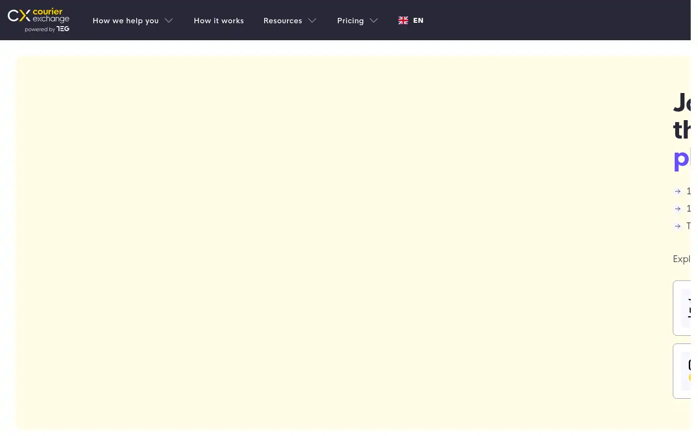 Screenshot of courierexchange.co.uk