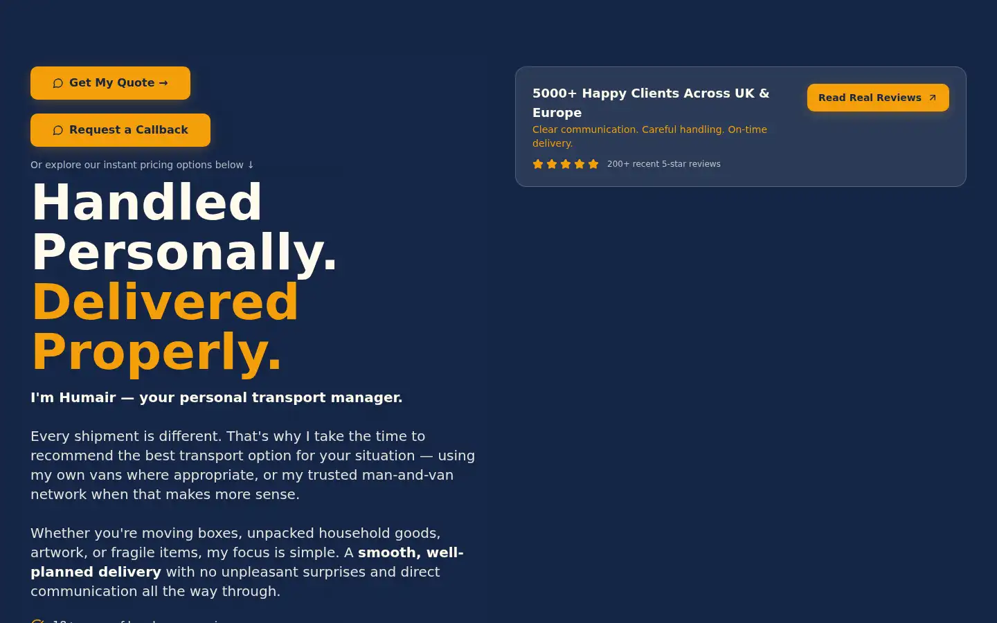 Screenshot of couriers4you.com