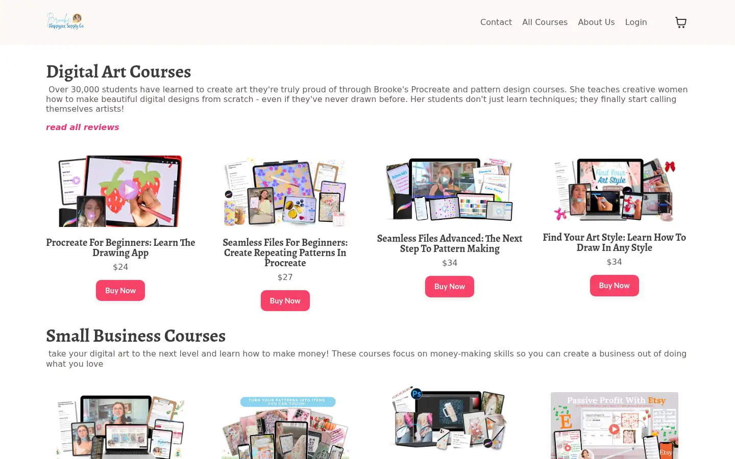 Screenshot of courses.happyfoxsupplyco.com