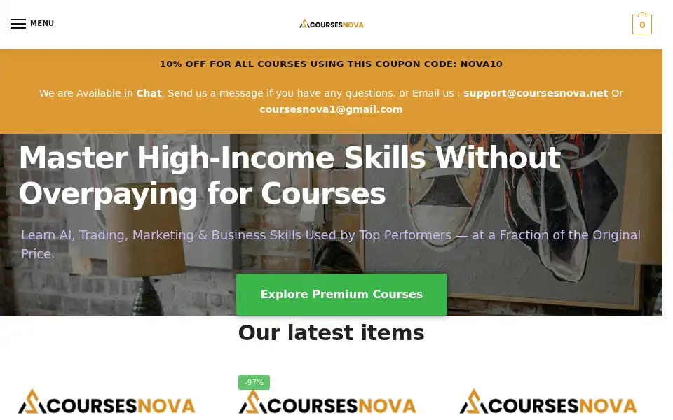 Screenshot of coursesnova.com
