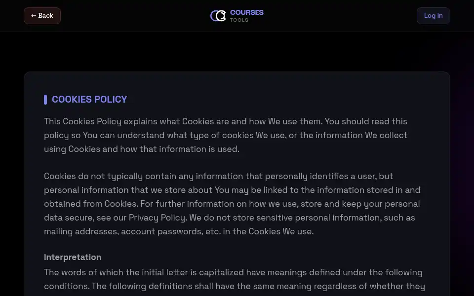 Screenshot of coursestools.com