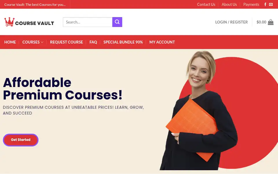 Screenshot of coursevault.org
