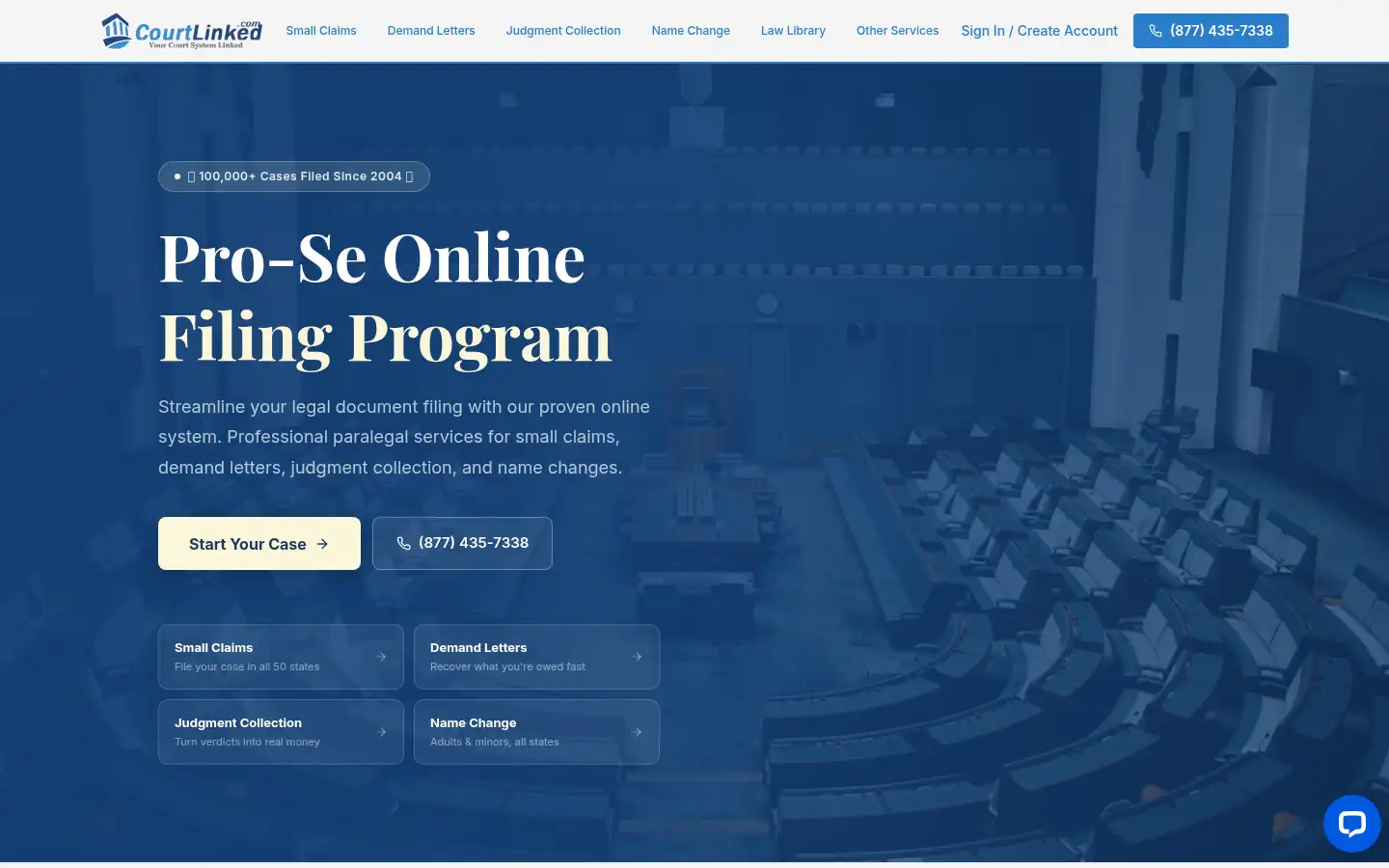 Screenshot of courtlinked.com