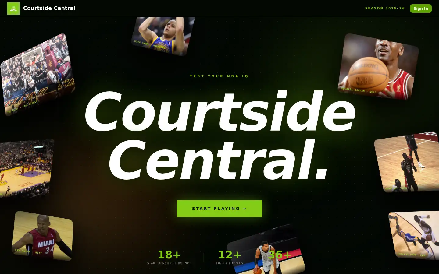 Screenshot of courtsidecentral.com