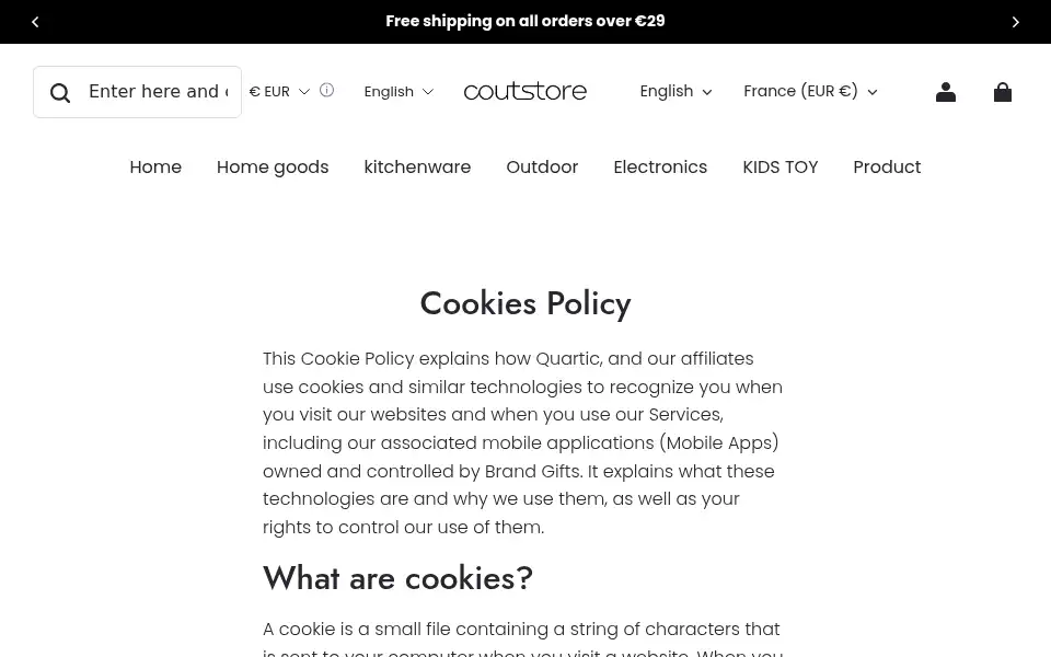 Screenshot of coutstore.com