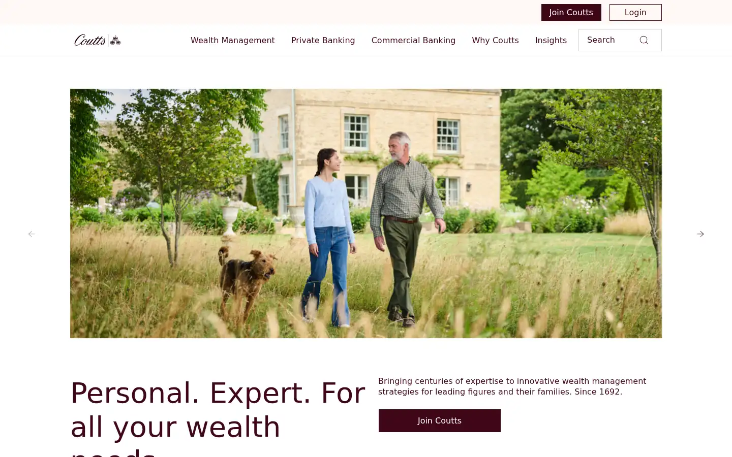 Screenshot of coutts.com