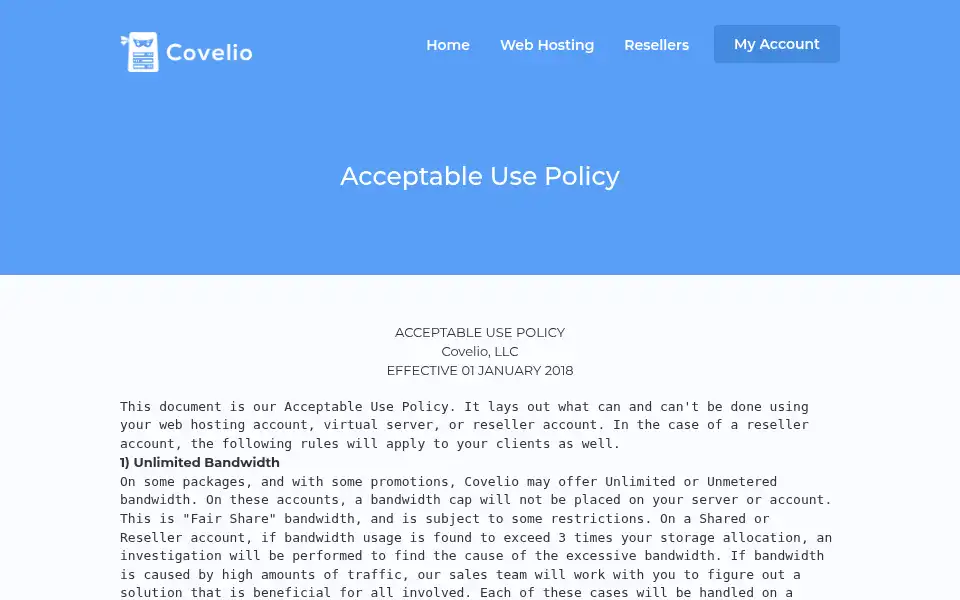 Screenshot of covelio.com
