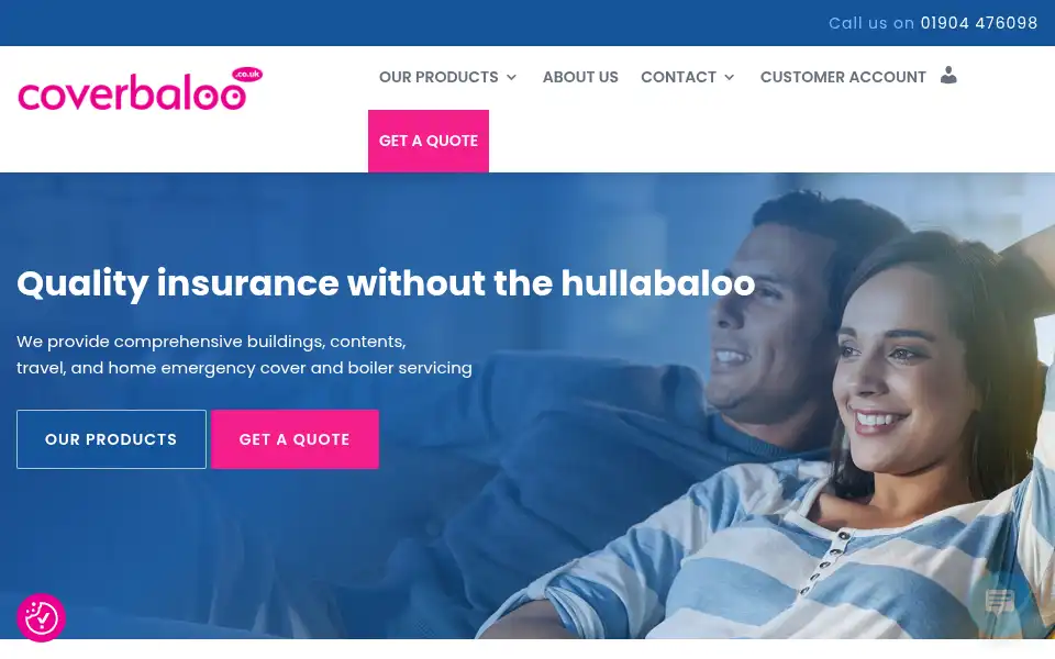 Screenshot of coverbaloo.co.uk