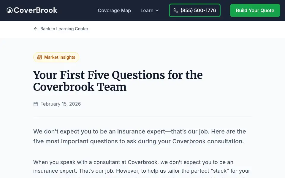 Screenshot of coverbrook.com