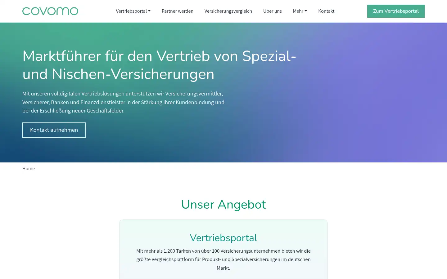 Screenshot of covomo.de