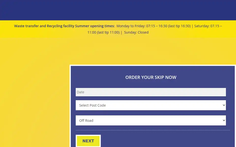 Screenshot of coxskips.co.uk