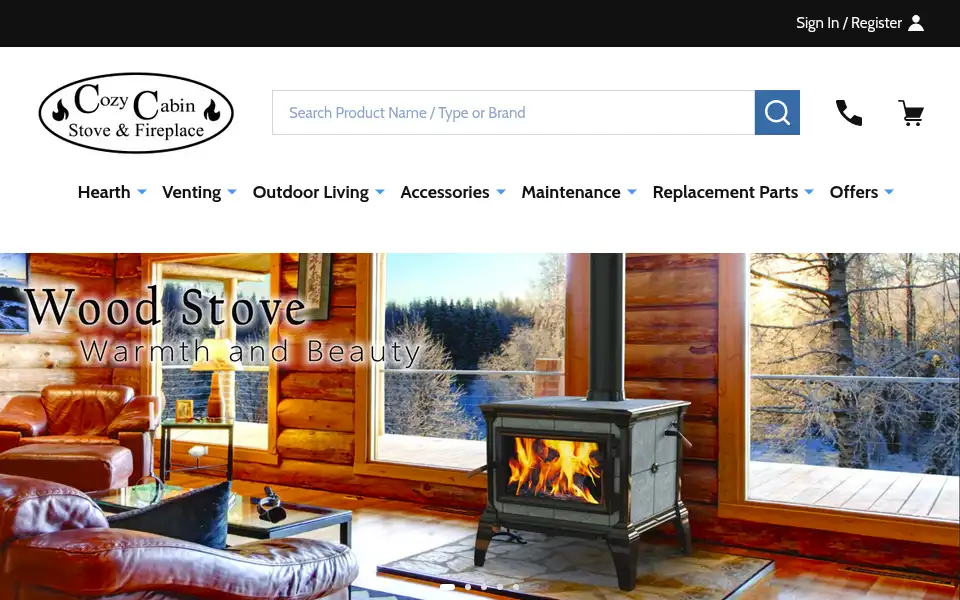 Screenshot of cozycabin.com