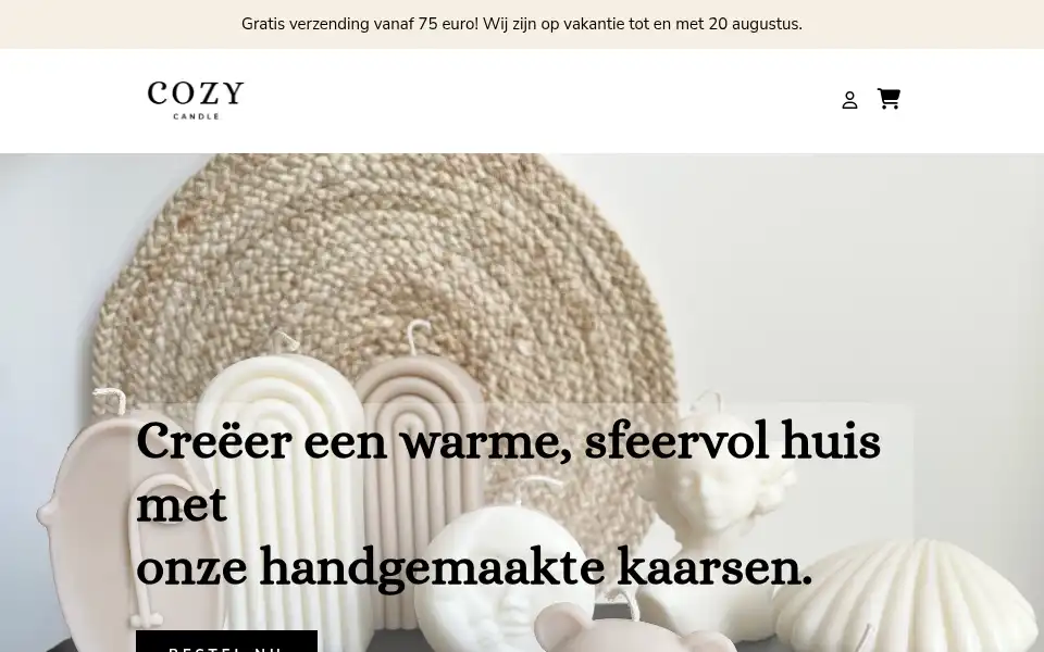 Screenshot of cozycandle.nl