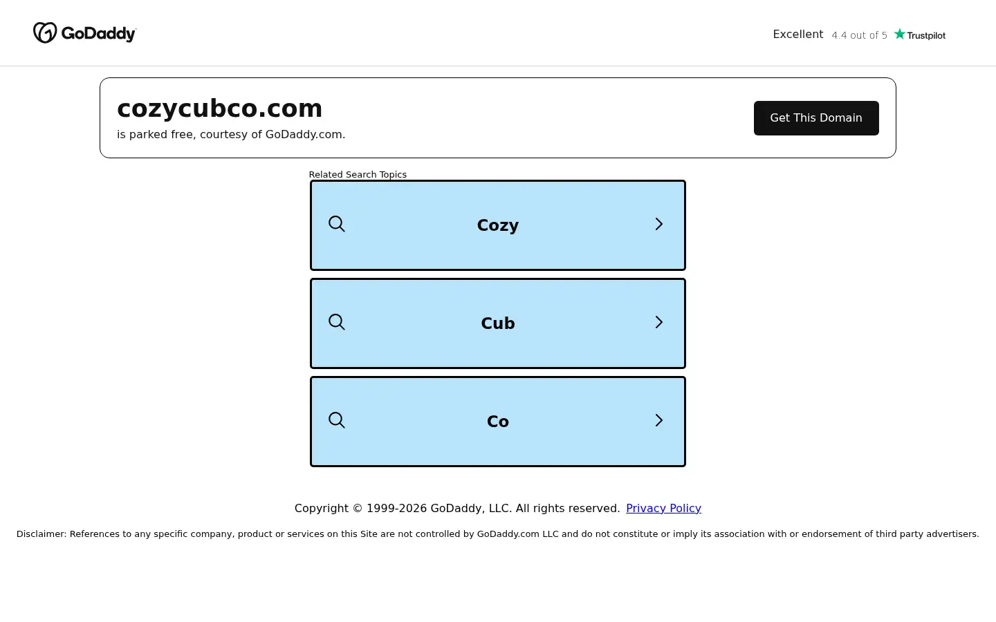Screenshot of cozycubco.com