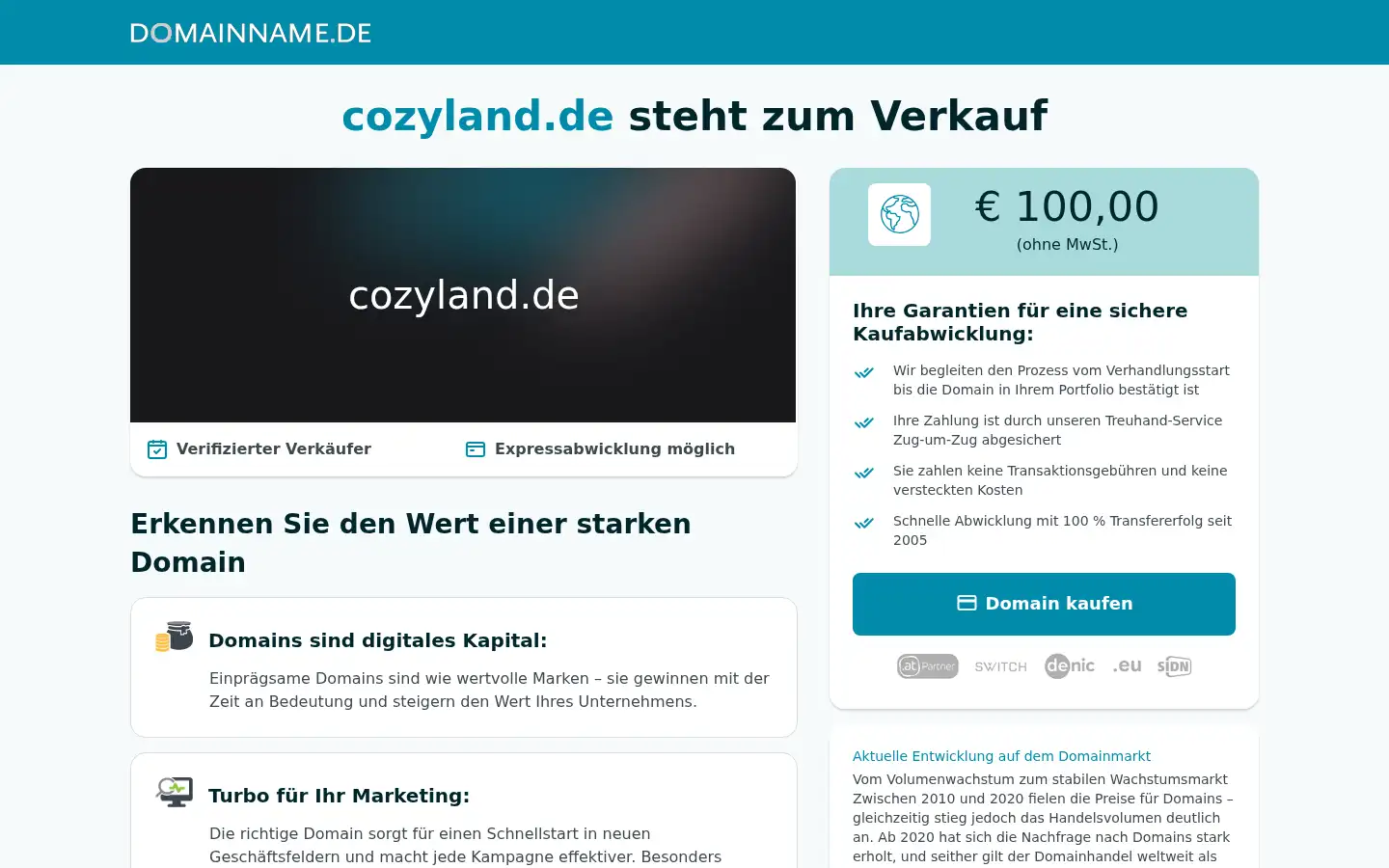 Screenshot of cozyland.de