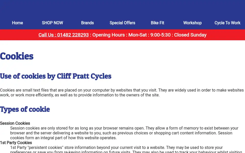 Screenshot of cpcycles.com