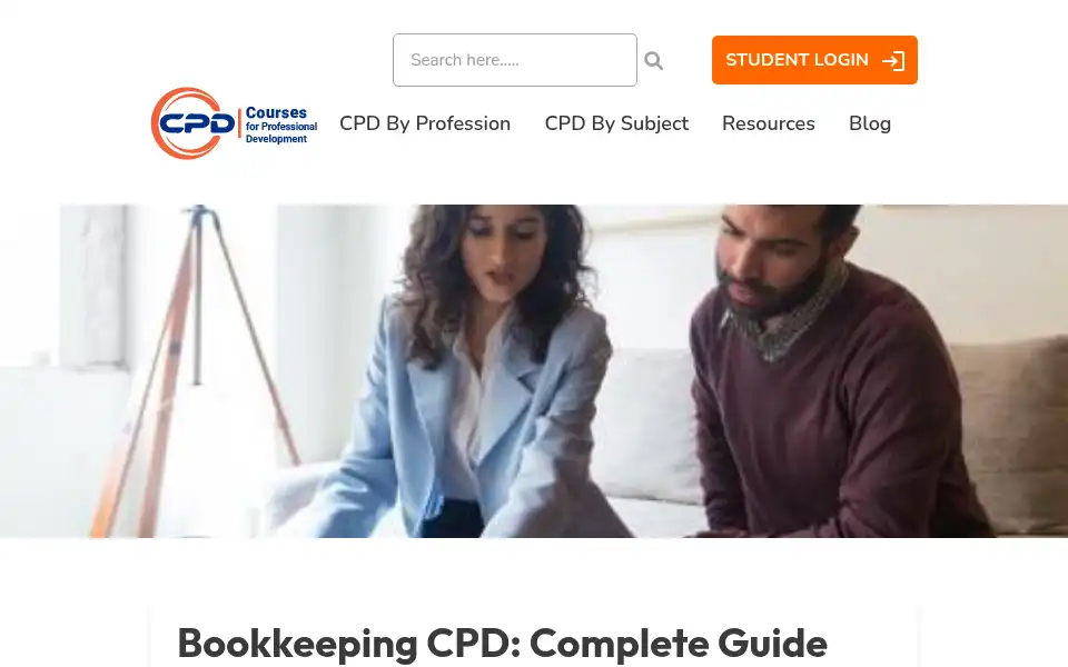 Screenshot of cpdcourses.com