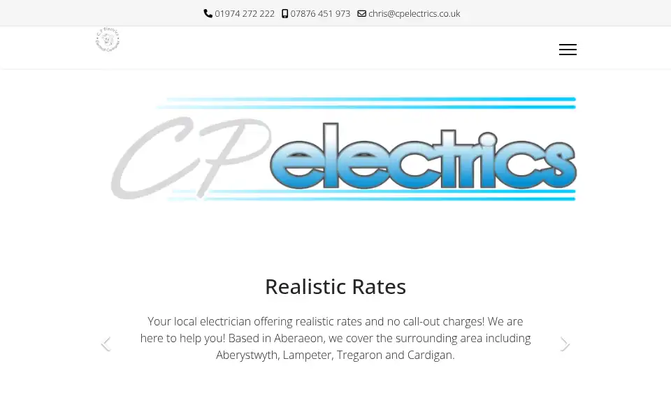 Screenshot of cpelectrics.co.uk