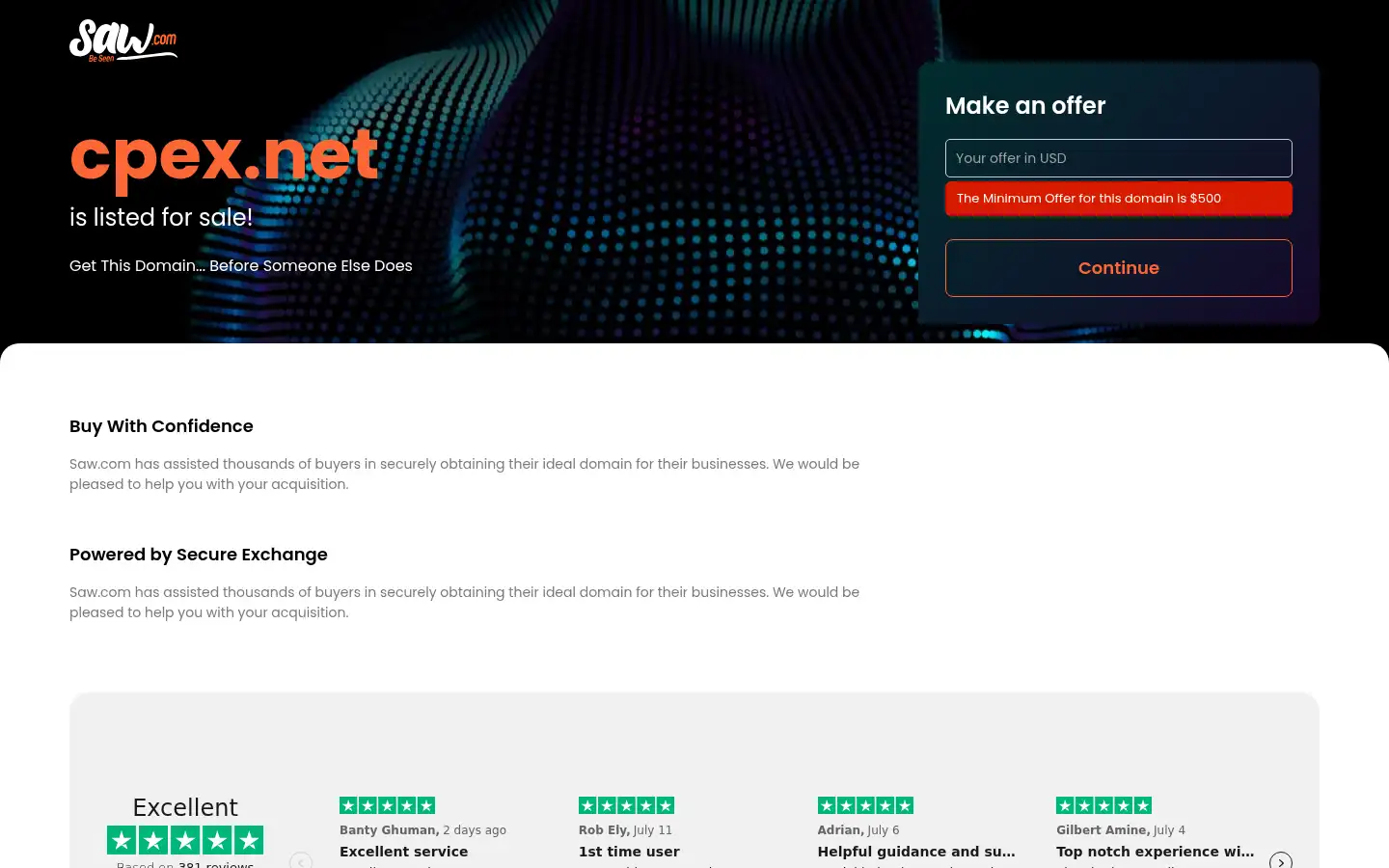 Screenshot of cpex.net